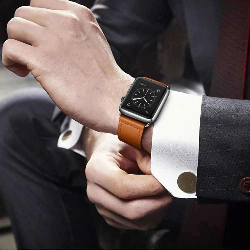Correa Compatible c/ Apple Watch Cuero 38/40mm Cafe-4