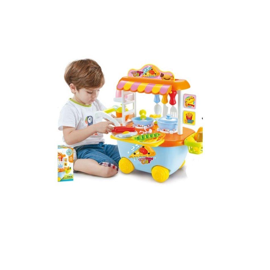 Carrito de Comida de Juguete 34 piezas Azul-0