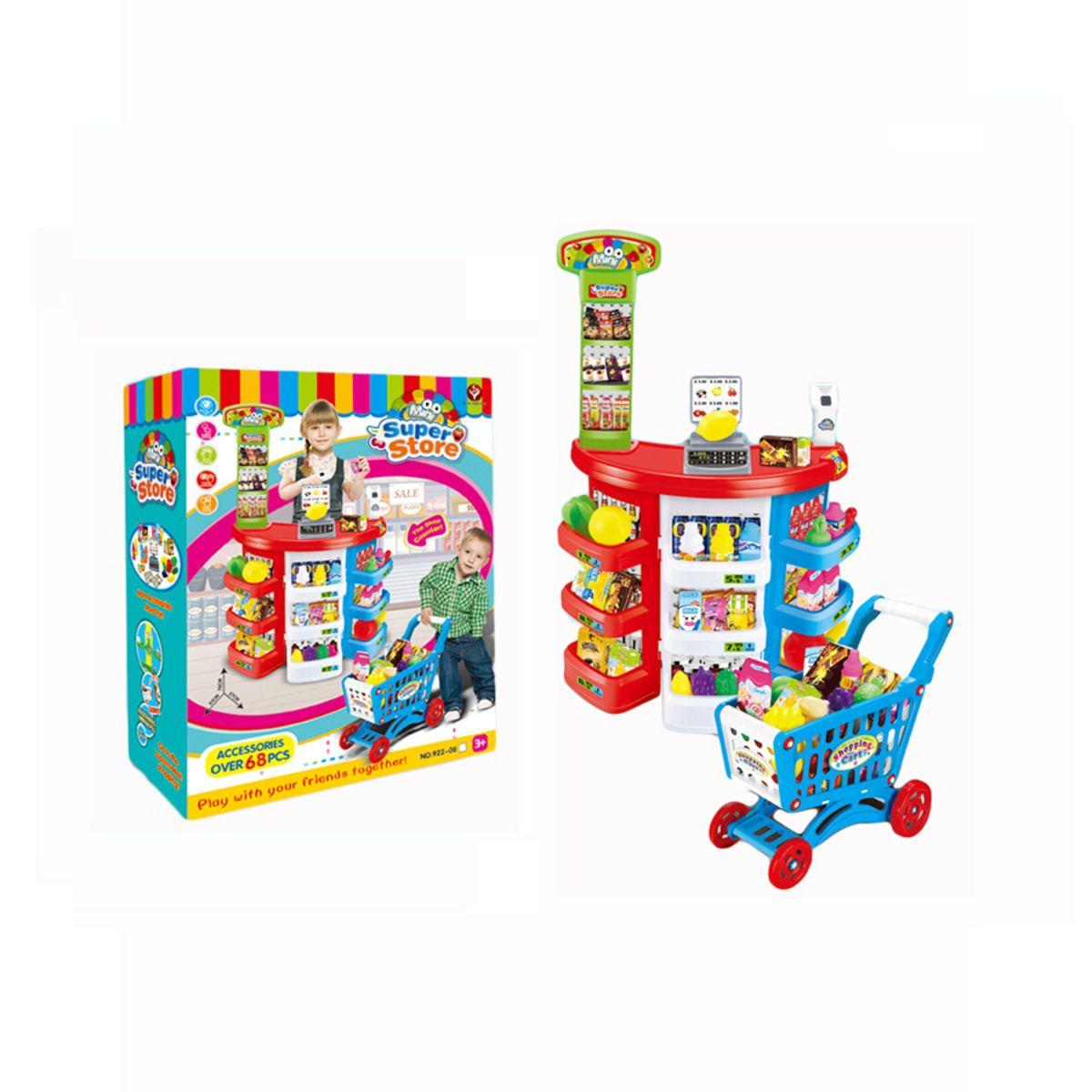 Supermercado de Juguete con Carro y accesorios-1