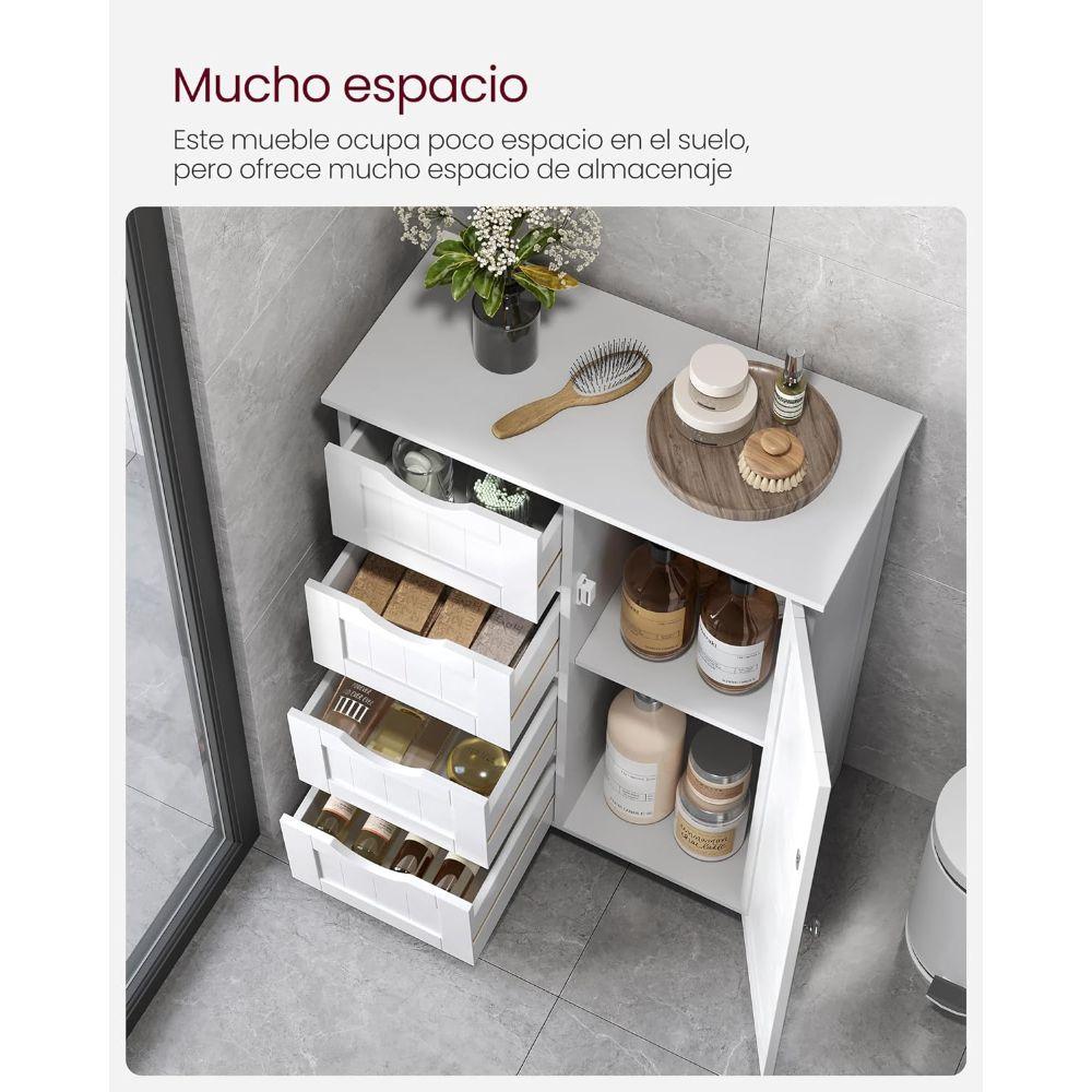 Mueble Gabinete Organizador Multiuso Blanco 4 Cajones Uttran-2