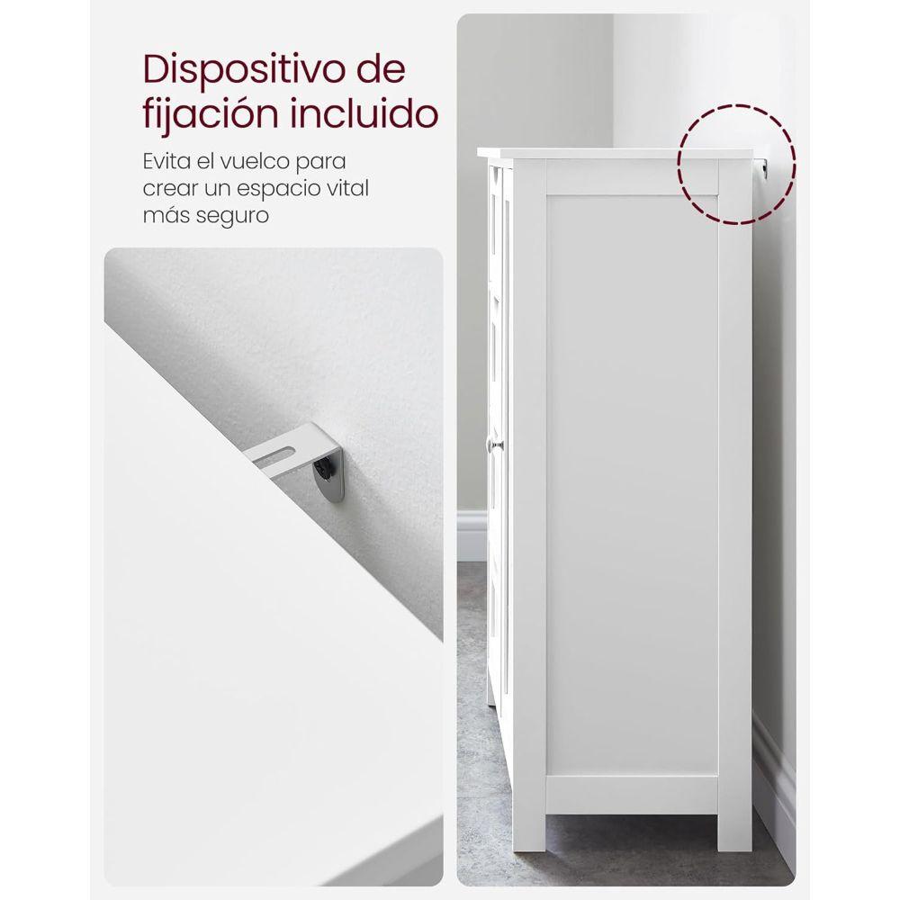 Mueble Gabinete Organizador Multiuso Blanco 4 Cajones Uttran-5
