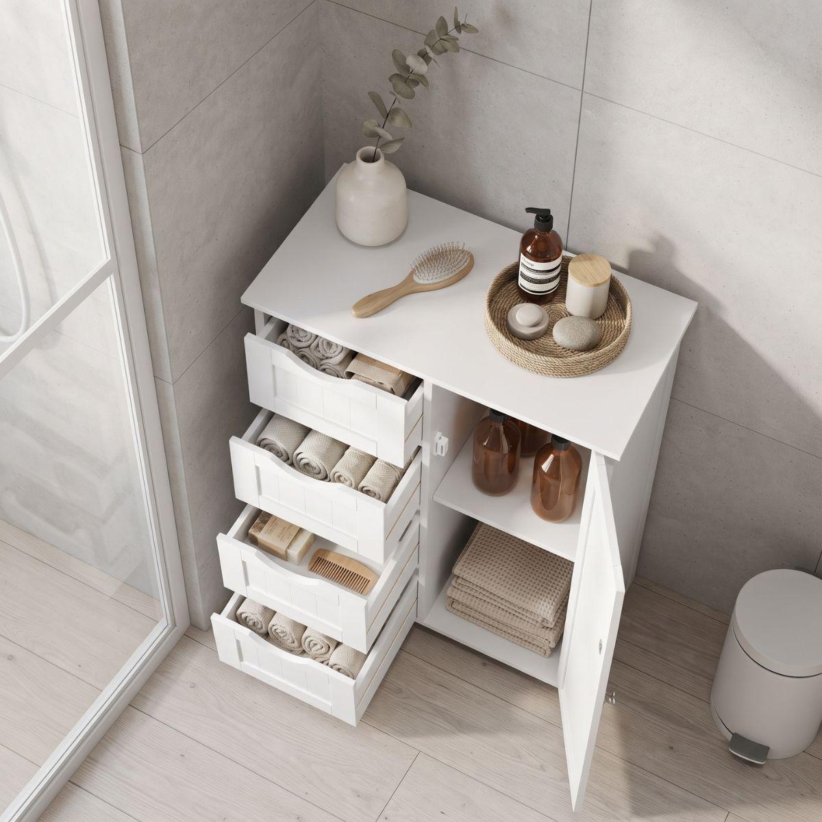 Mueble Gabinete Organizador Multiuso Blanco 4 Cajones Uttran-2