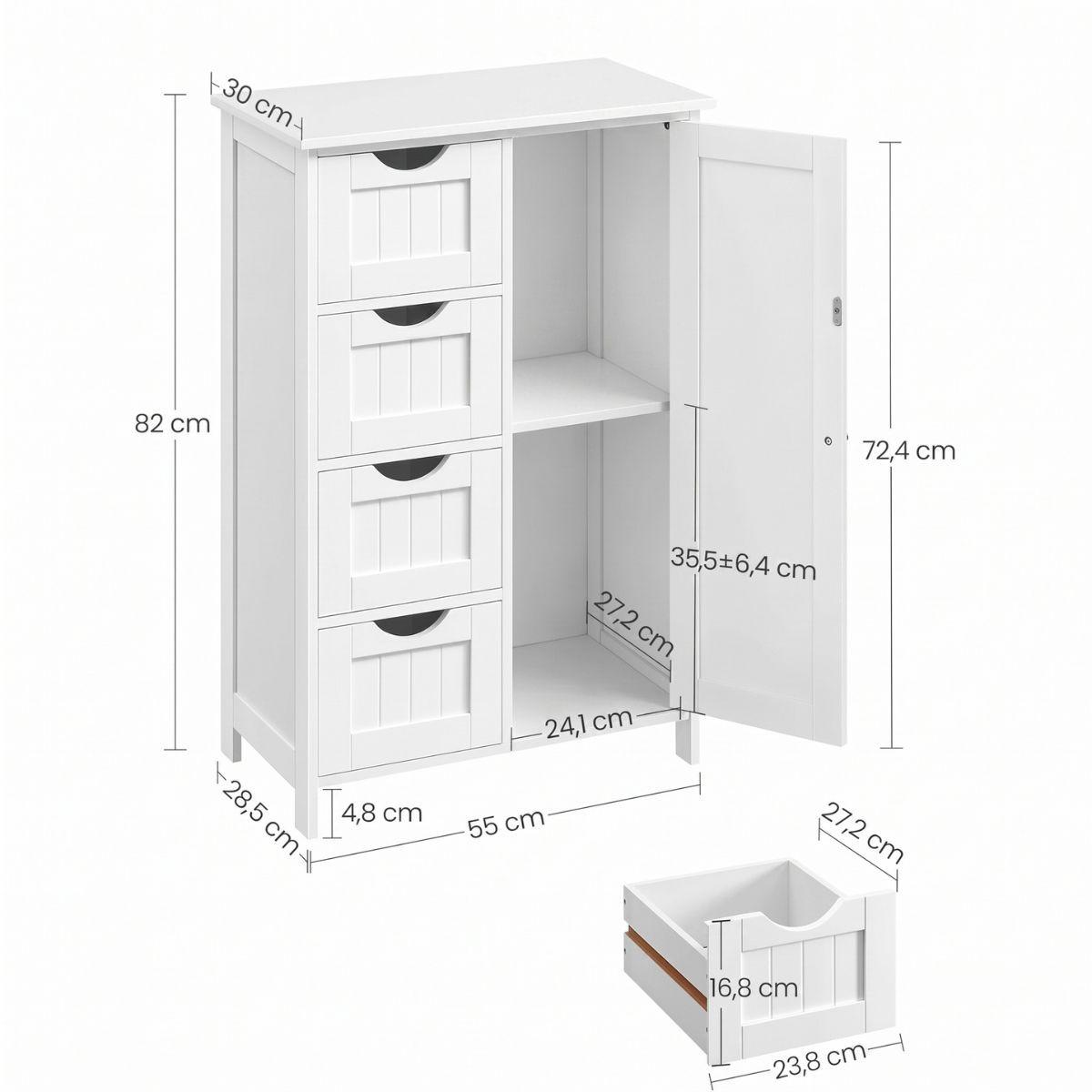 Mueble Gabinete Organizador Multiuso Blanco 4 Cajones Uttran-3