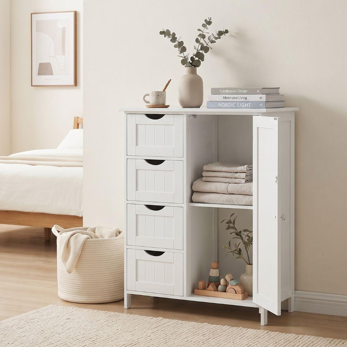 Mueble Gabinete Organizador Multiuso Blanco 4 Cajones Uttran-5