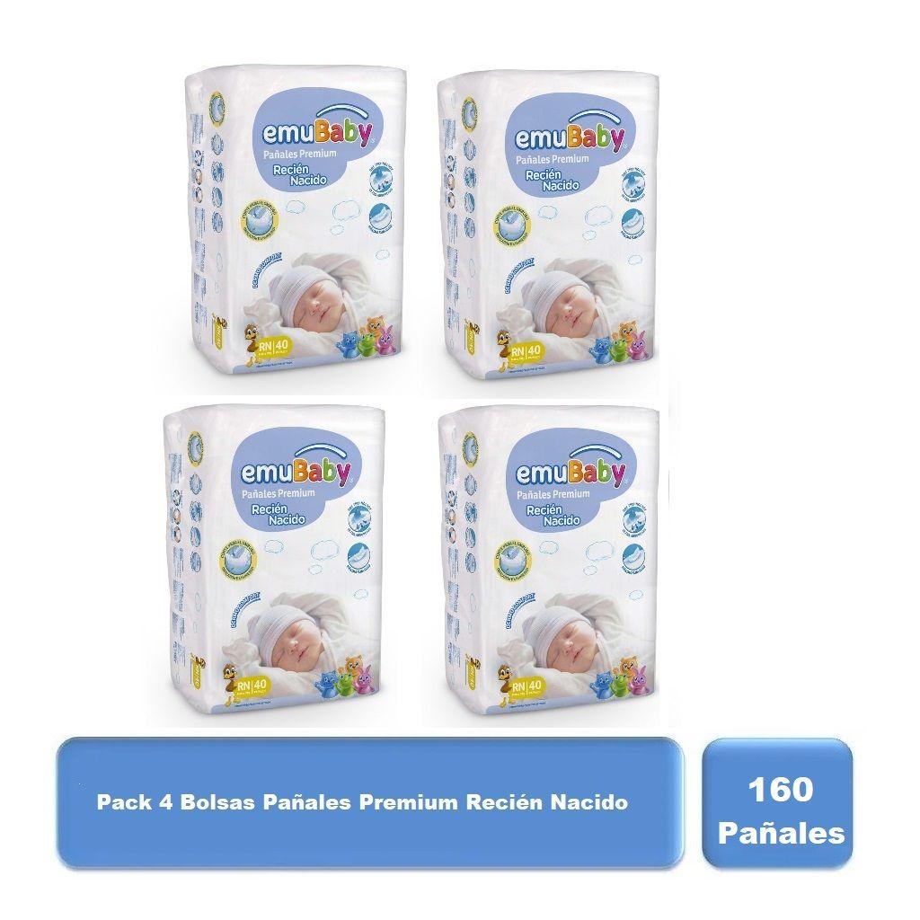 Pack 160u Pañales Premium Recién Nacido EmuBaby-0
