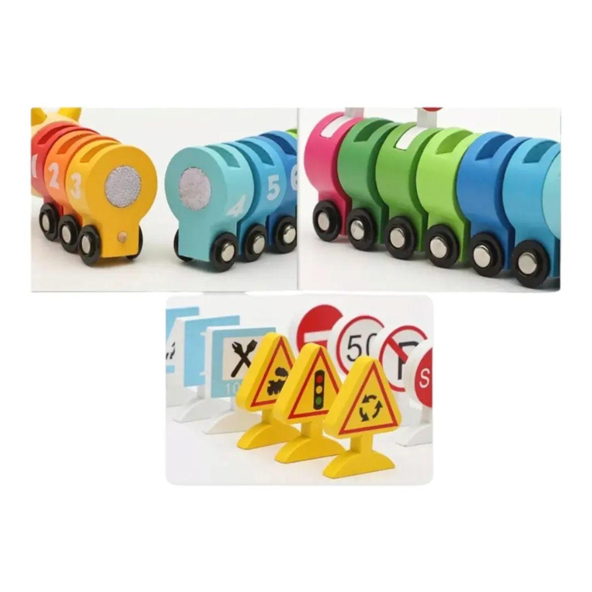 Tren Aprendizaje Concuna Magnética Juguete Madera Montessori-4