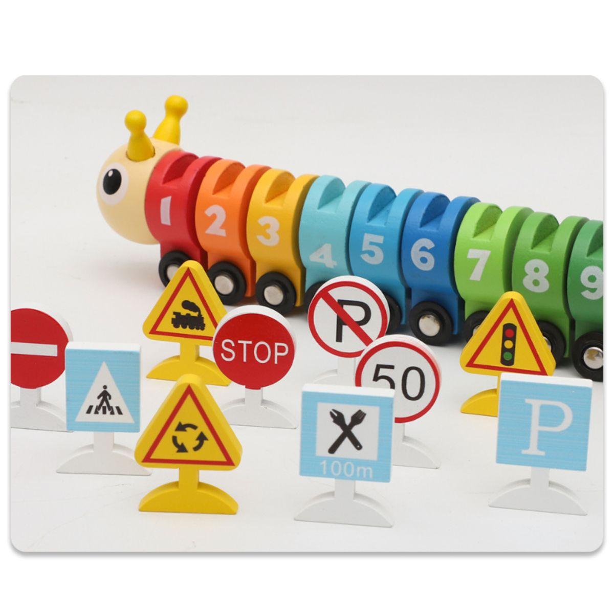 Tren Aprendizaje Concuna Magnética Juguete Madera Montessori-5