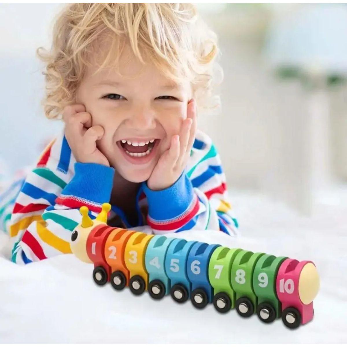 Tren Aprendizaje Concuna Magnética Juguete Madera Montessori-7