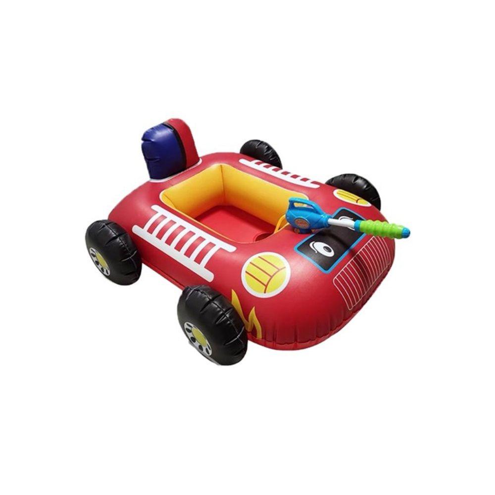 Flotador Autito Inflable con Pistola Lanza Agua Rojo-0
