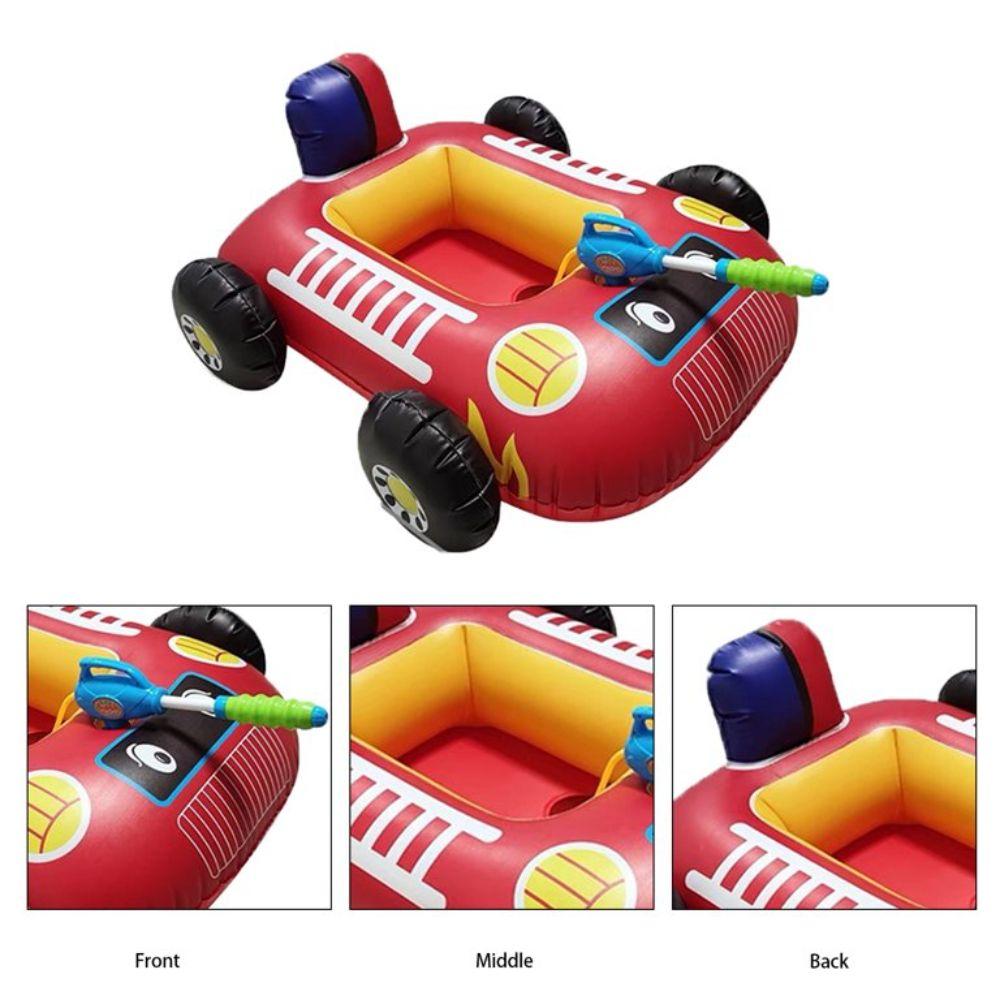 Flotador Autito Inflable con Pistola Lanza Agua Rojo-1