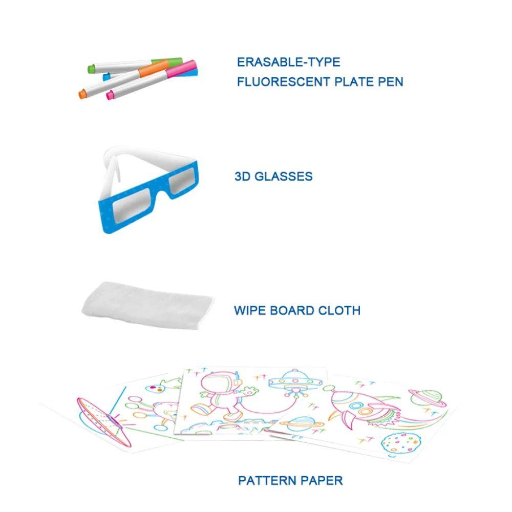 Pizarra Mágica Luminosa 3D Espacio con Plumones-3