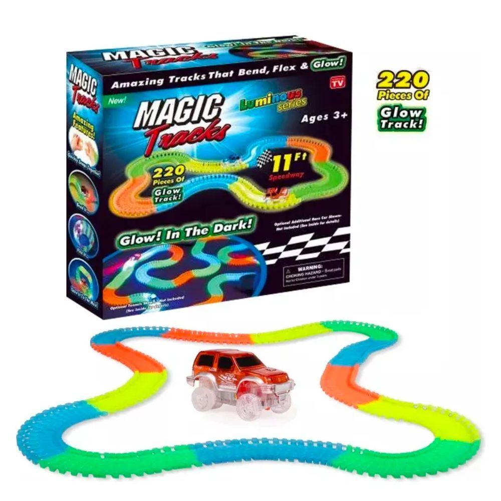 Pista De Auto Mágica Luminosa Armable 220 piezas-0