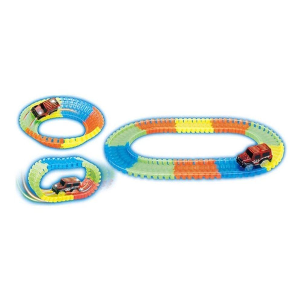 Pista De Auto Mágica Luminosa Armable 220 piezas-1