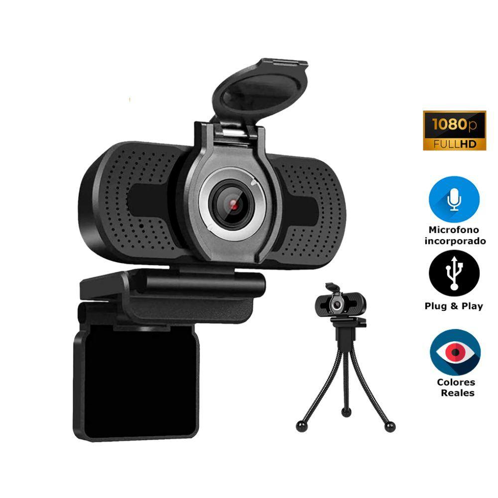 Webcam con Trípode y Micrófono Incorporado Full HD-1