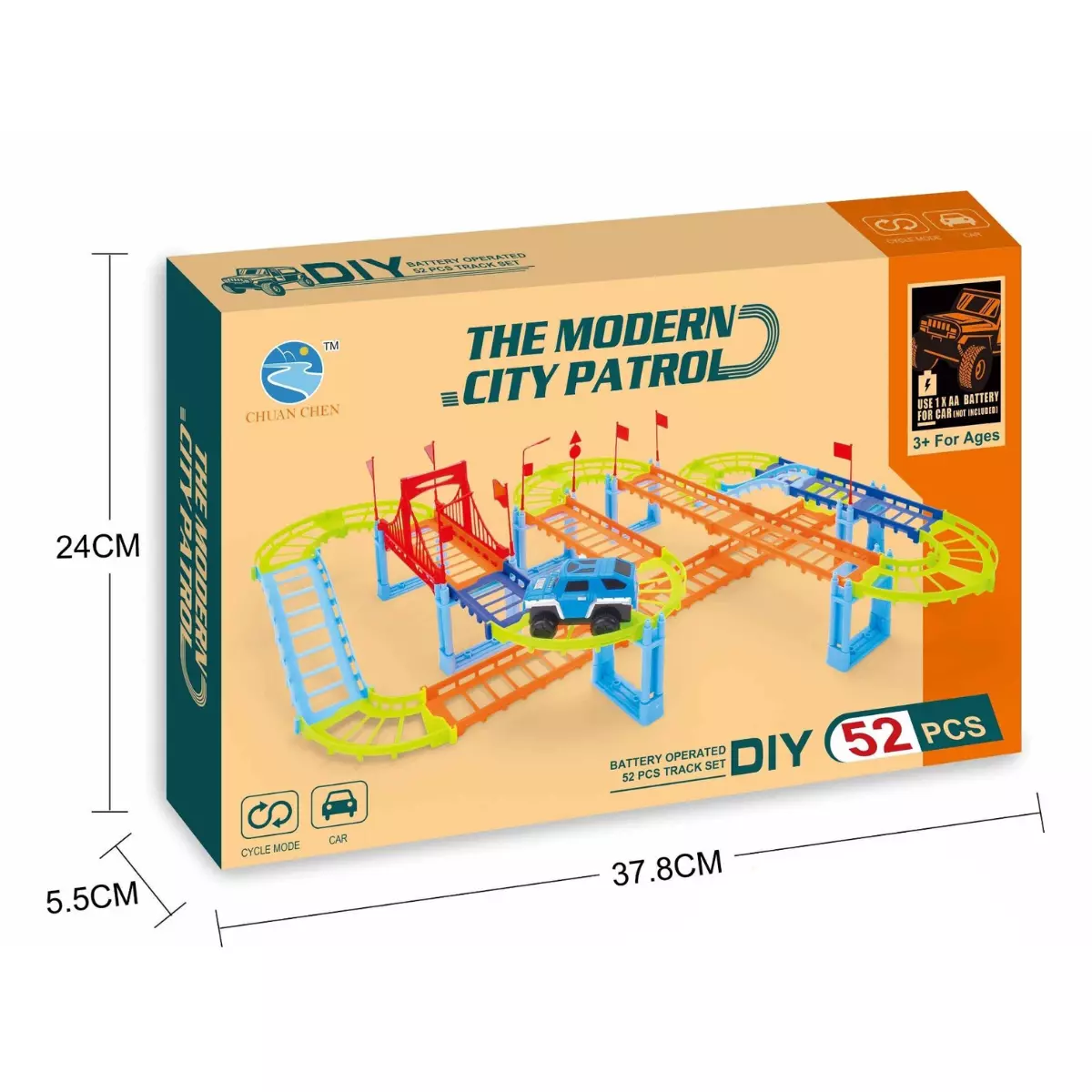 Pista Mágima Armable Armable con Auto 52 piezas-2