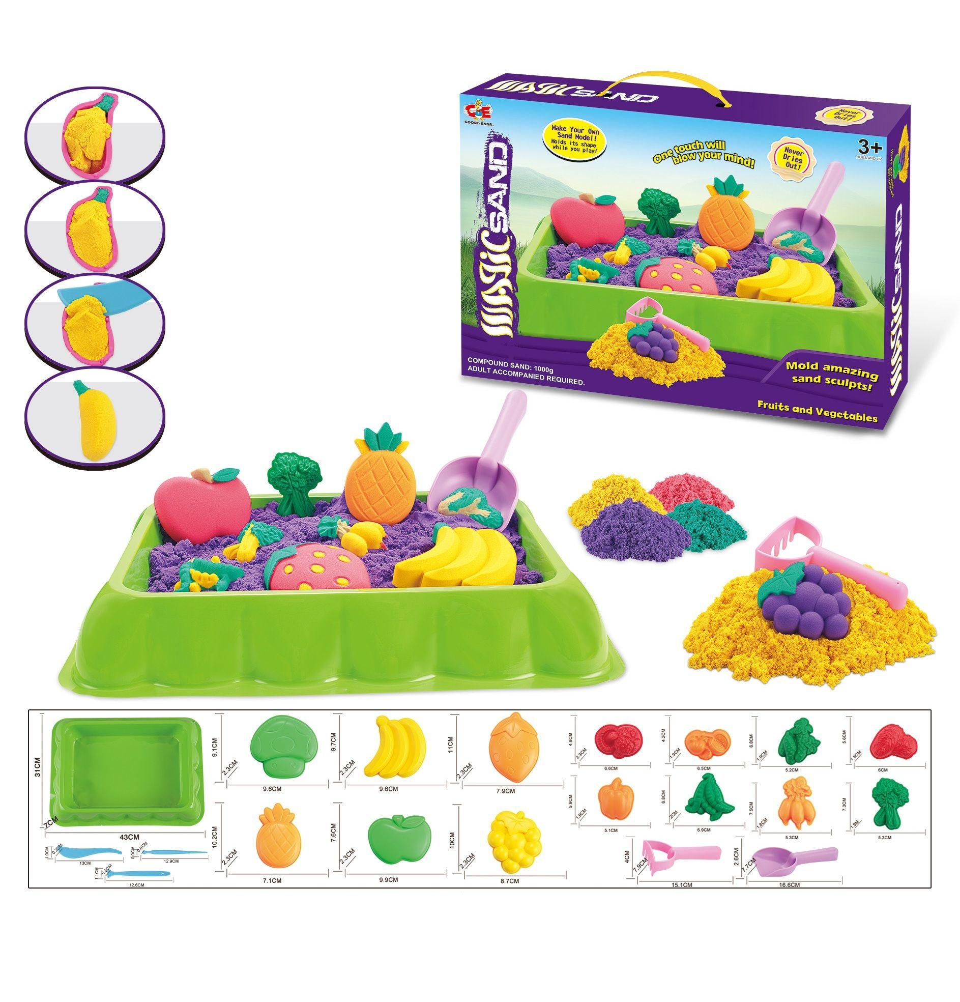 Set Arena Kinésica con Moldes Frutas y Verduras-1
