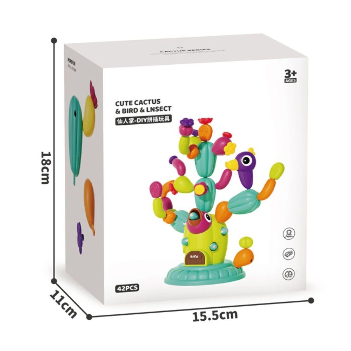 Bloques Construcción Cactus DIY 42 piezas Juego Didáctico-4