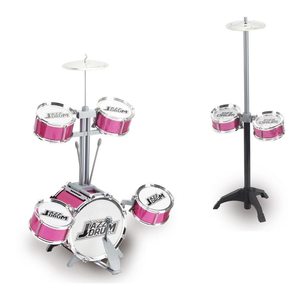 Bateria Musical Infantil Drums & Jazz Rosa-0
