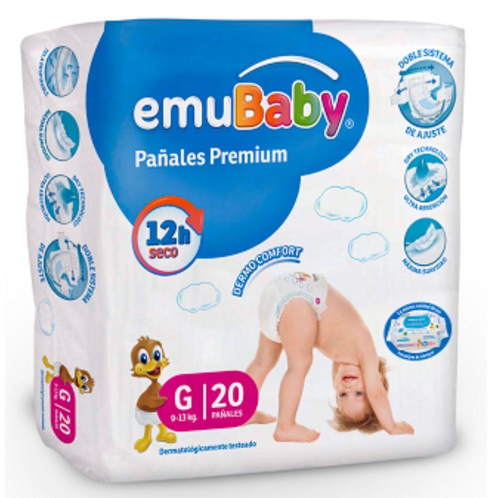 Pack 120u Pañales Premium Talla G (9 a 13 Kg) EmuBaby-1