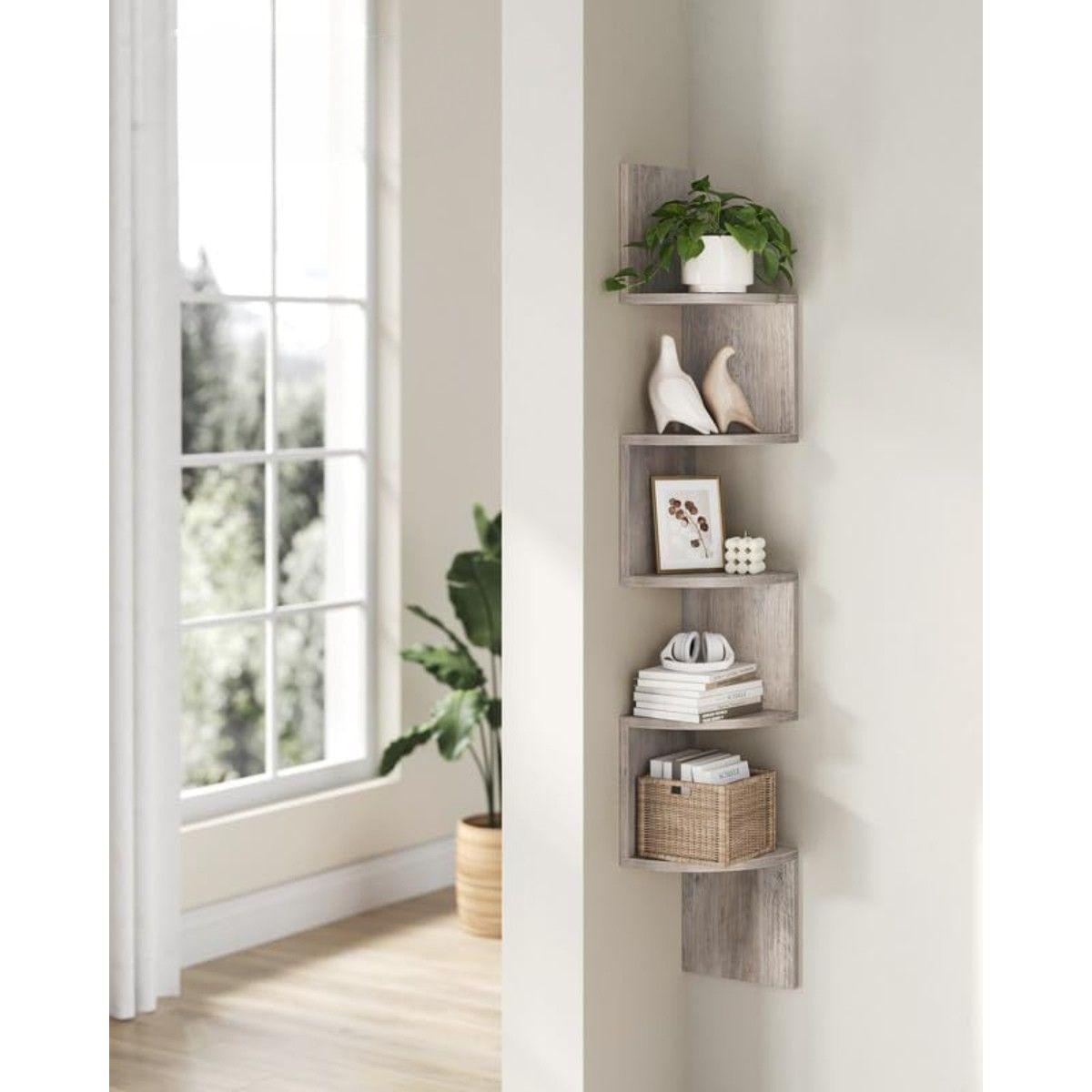 Mueble Estante Esquinero ZigZag Gris Vedby-3