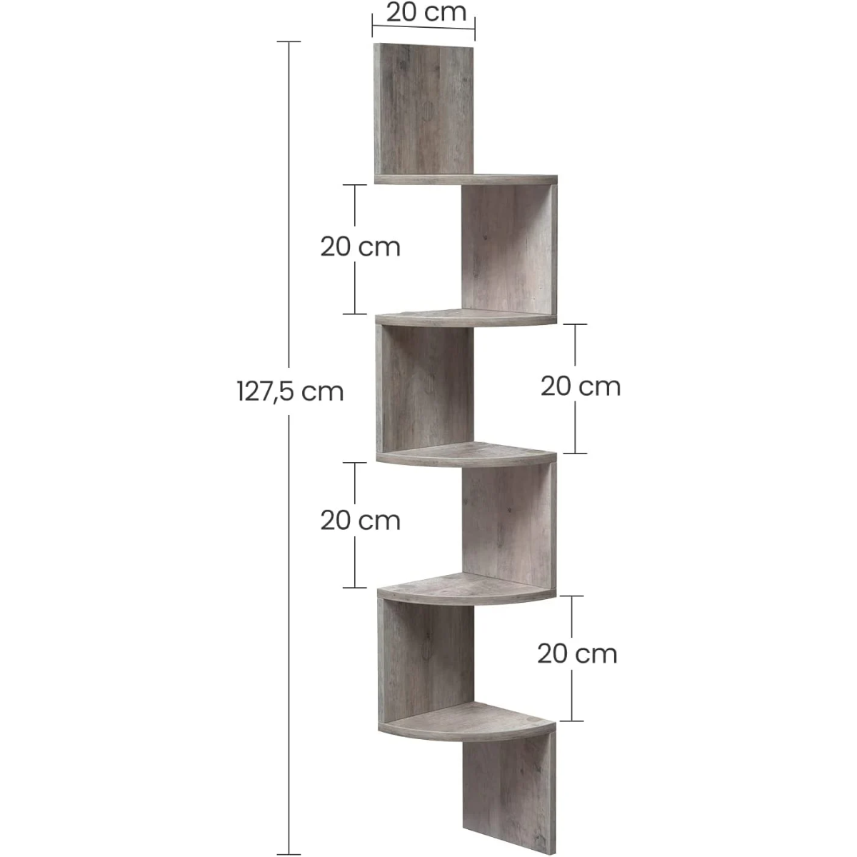 Mueble Estante Esquinero ZigZag Gris Vedby-6