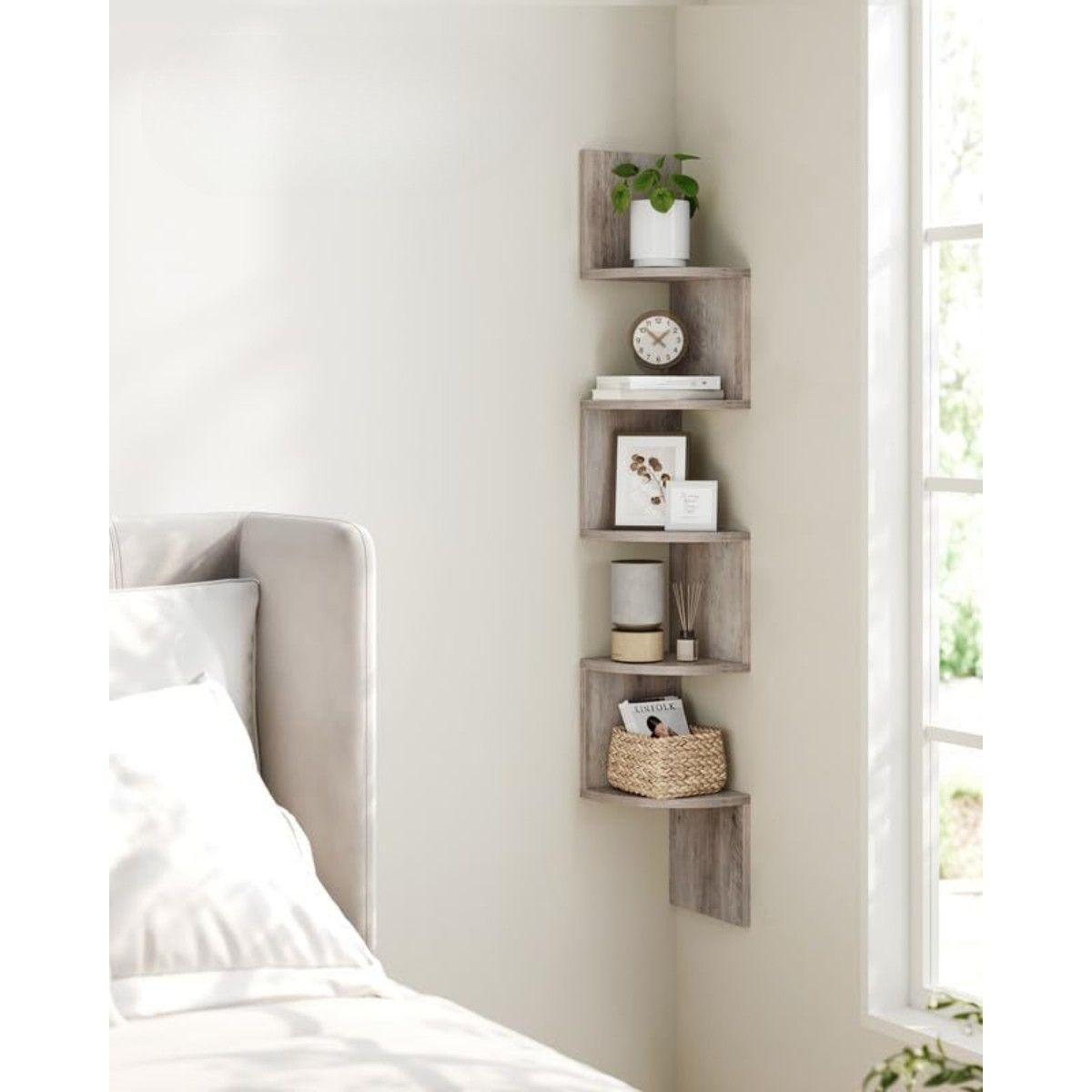 Mueble Estante Esquinero ZigZag Gris Vedby-8