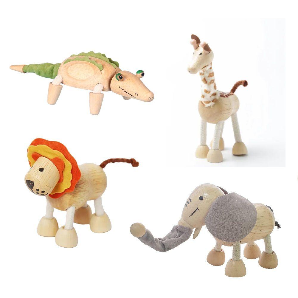 Set 4 Animalitos de la Selva de Madera Juguete Didactico-0