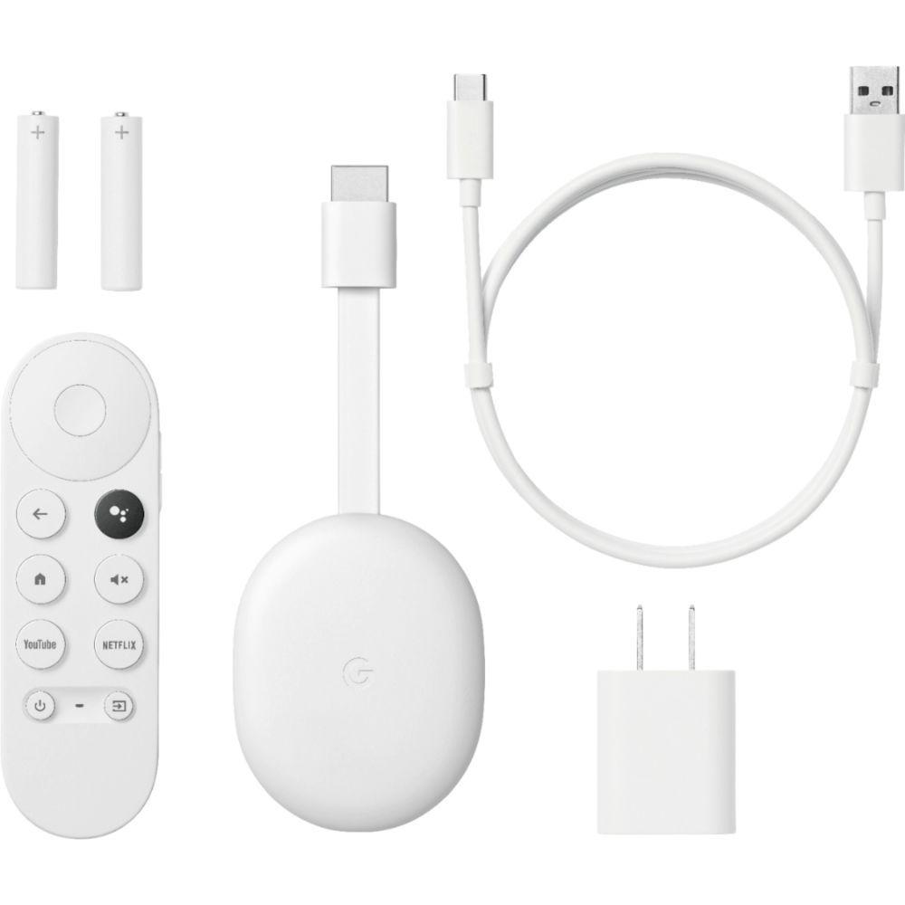Google Chromecast 4 con google TV 4k control Snow-0