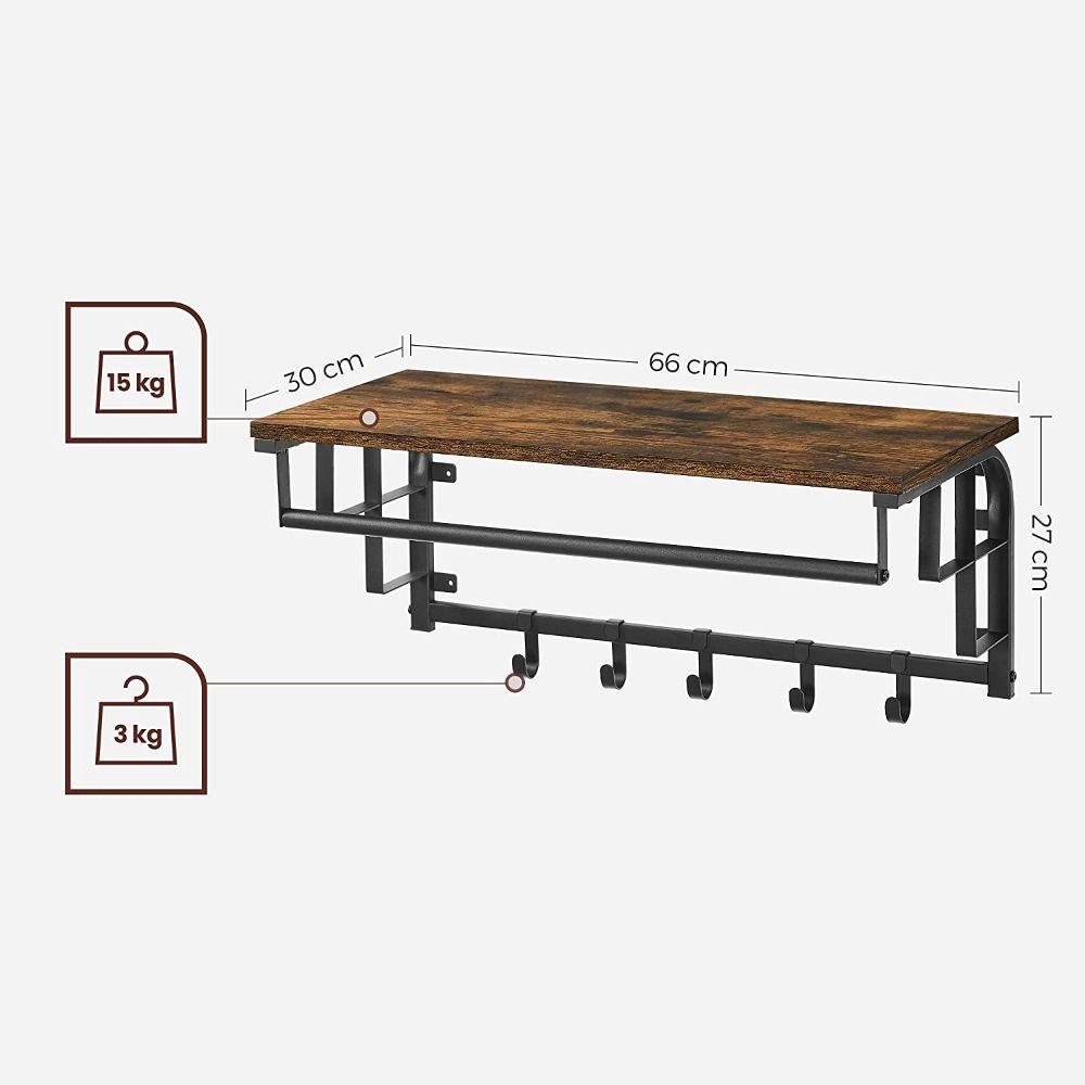 Repisa Perchero Vastra Estante de Pared Estilo Industrial-1