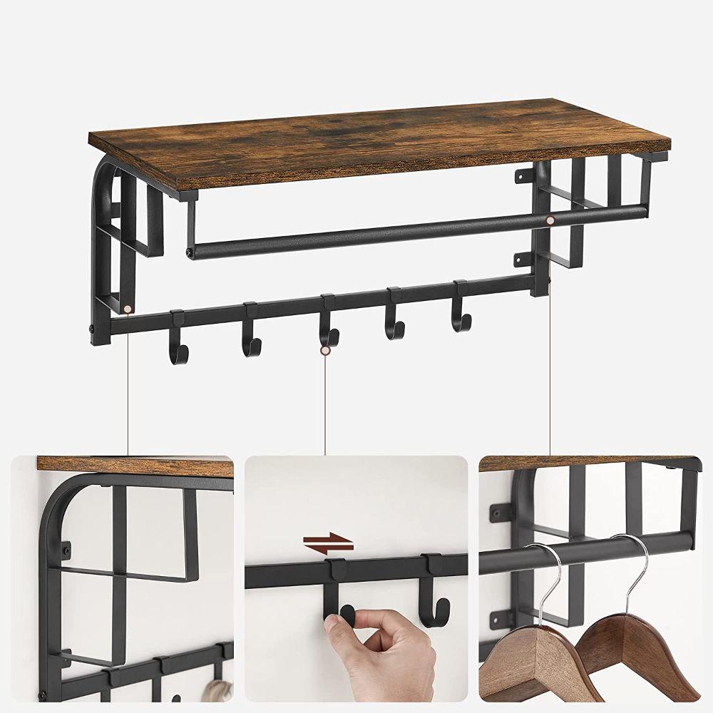 Repisa Perchero Vastra Estante de Pared Estilo Industrial-2