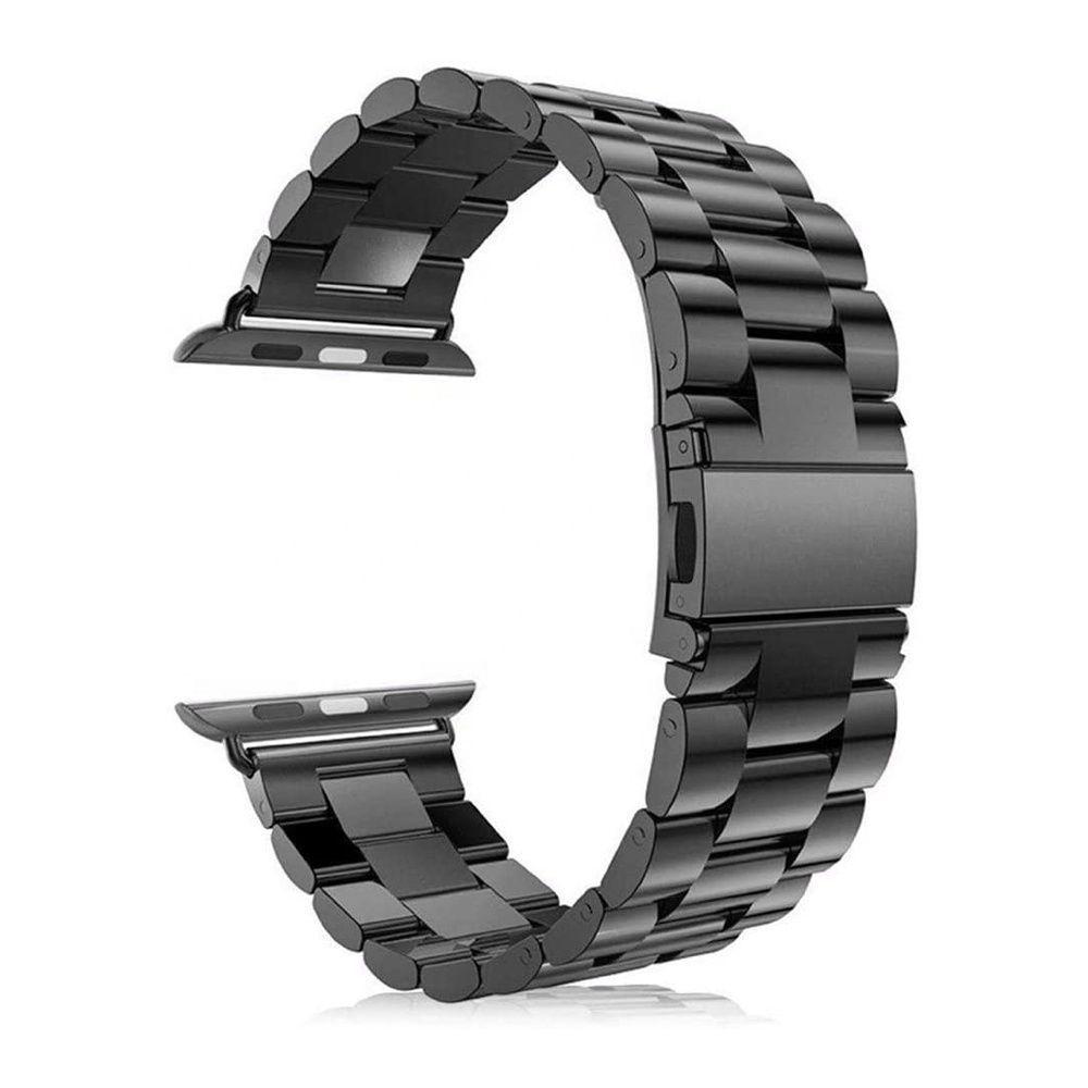 Correa Compatible con Apple Watch Acero 42/44mm Negra-2