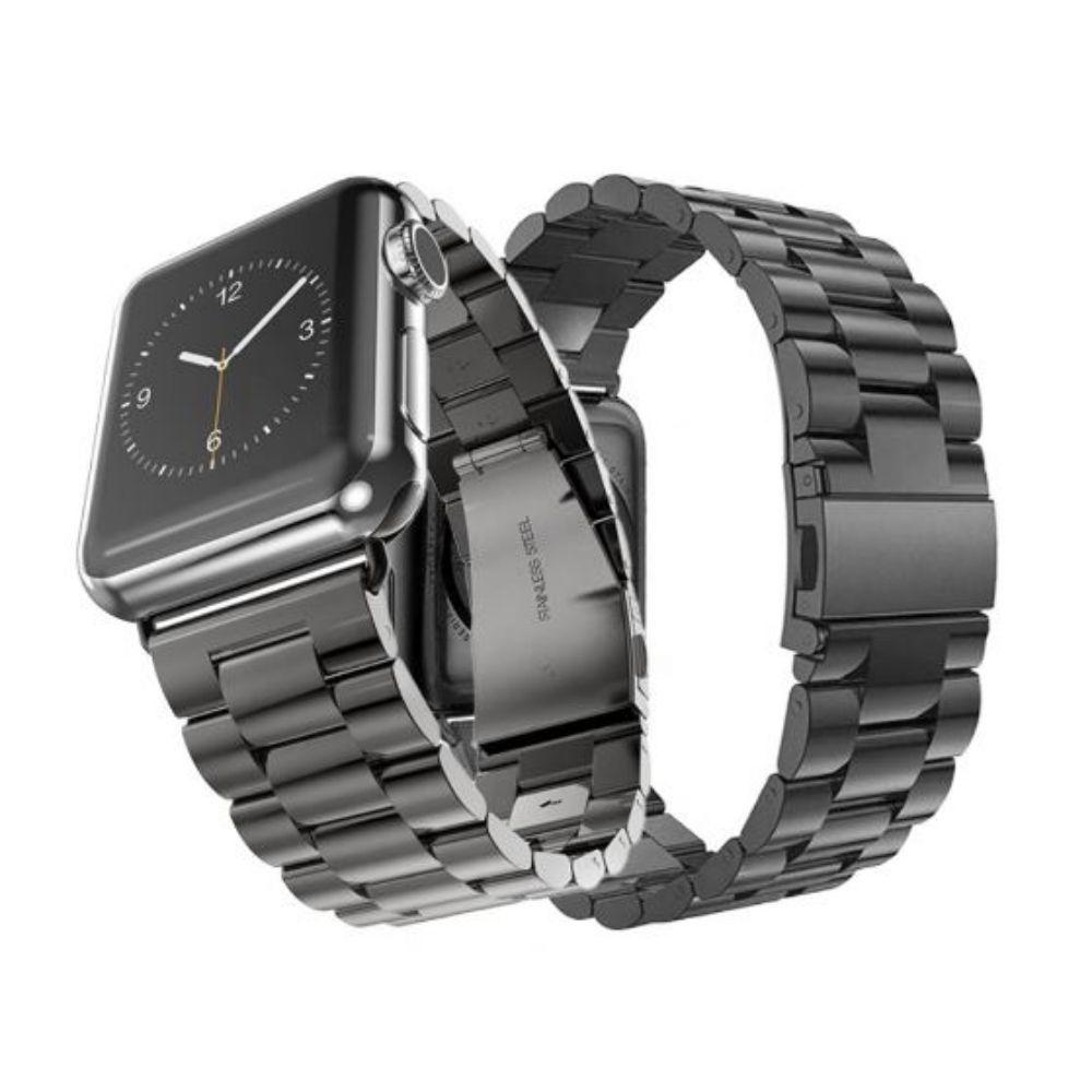 Correa Compatible con Apple Watch Acero 42/44mm Negra-5