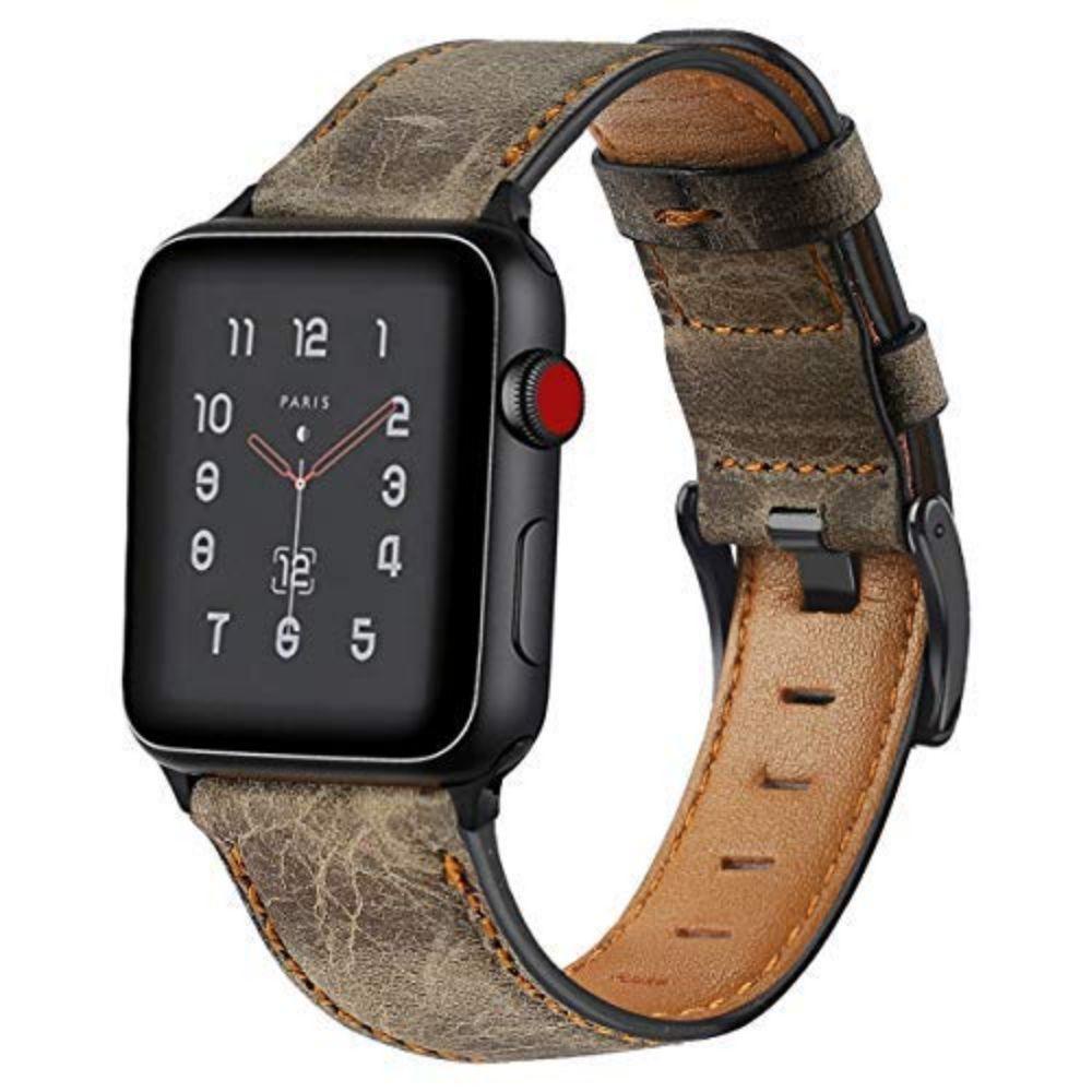 Correa Compatible con Apple Watch 100% Cuero Marrón 42/44mm-0