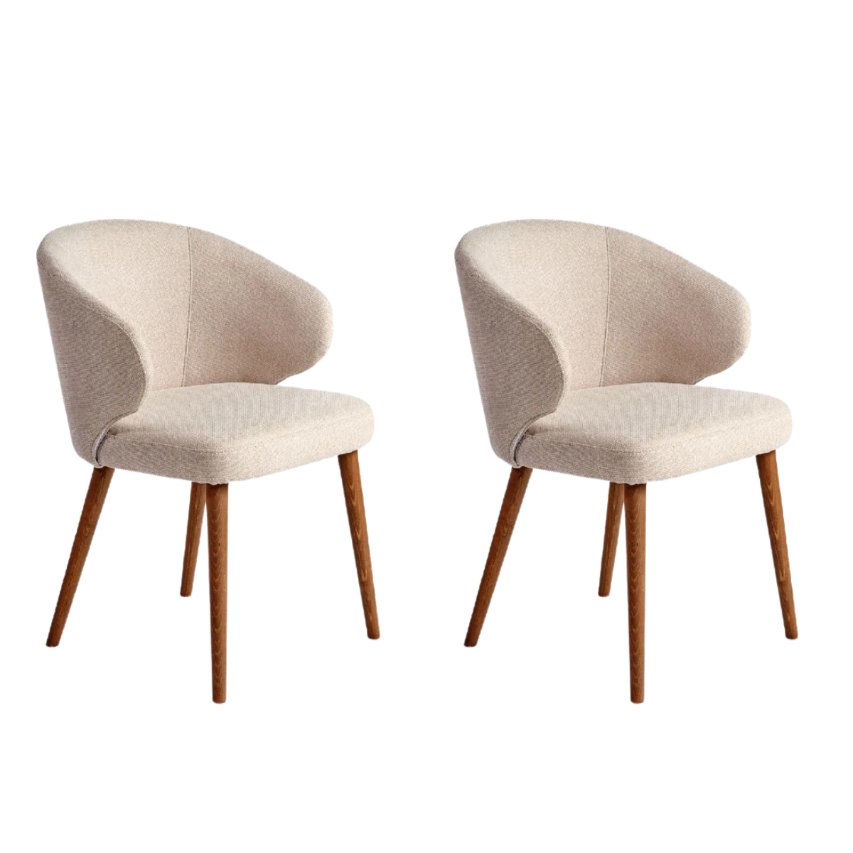 Set 2 Sitiales Silla Comedor Beige y Madera Tropez-0