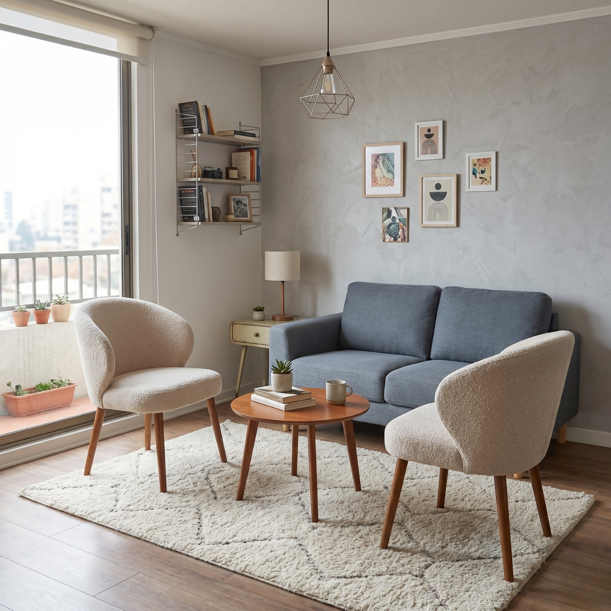 Set 2 Sitiales Silla Comedor Beige y Madera Tropez-2