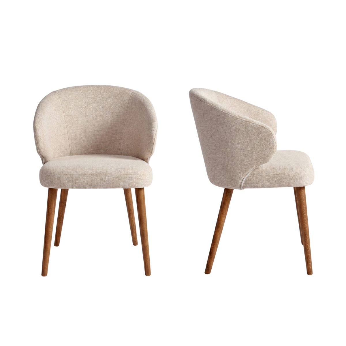 Set 2 Sitiales Silla Comedor Beige y Madera Tropez-5