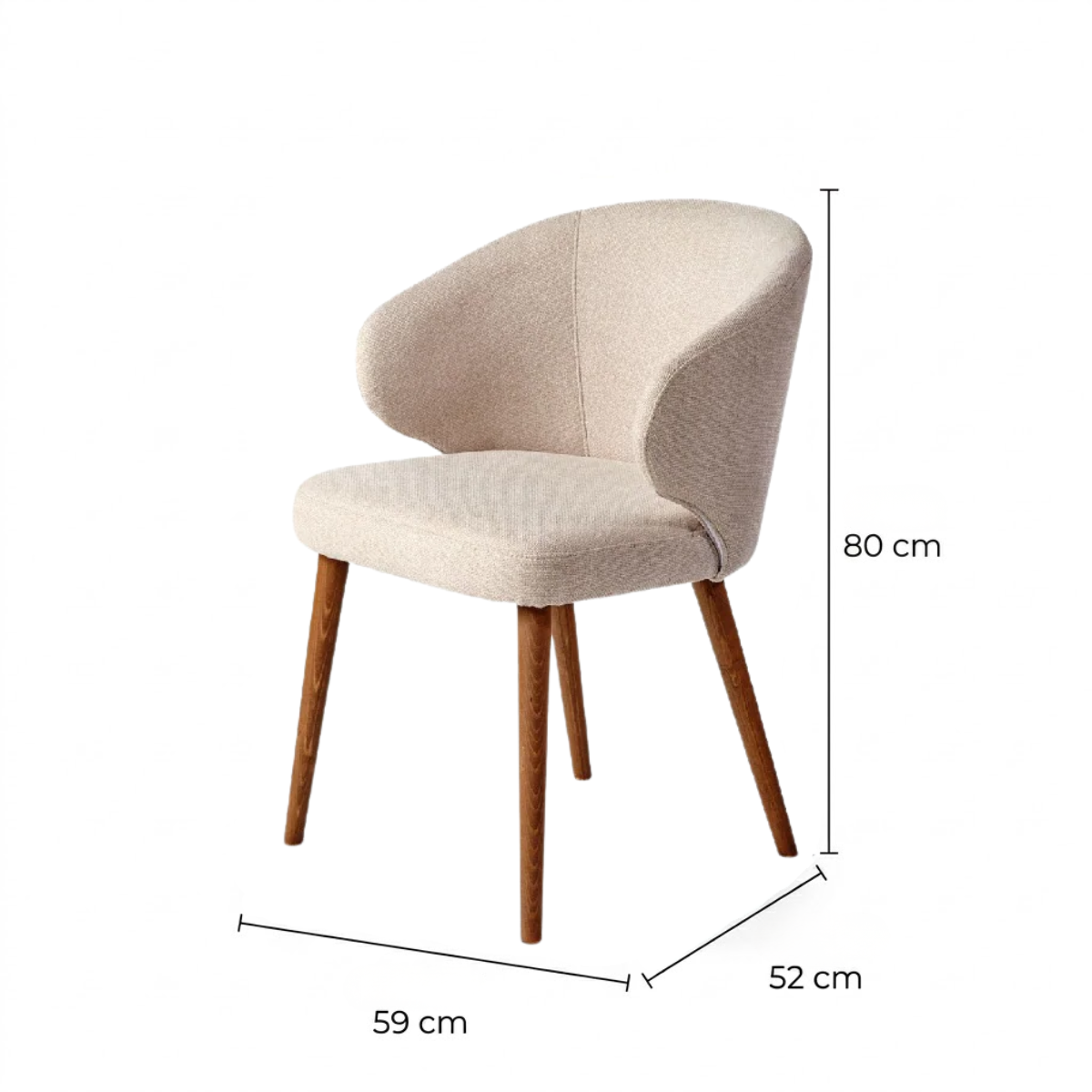 Set 2 Sitiales Silla Comedor Beige y Madera Tropez-7