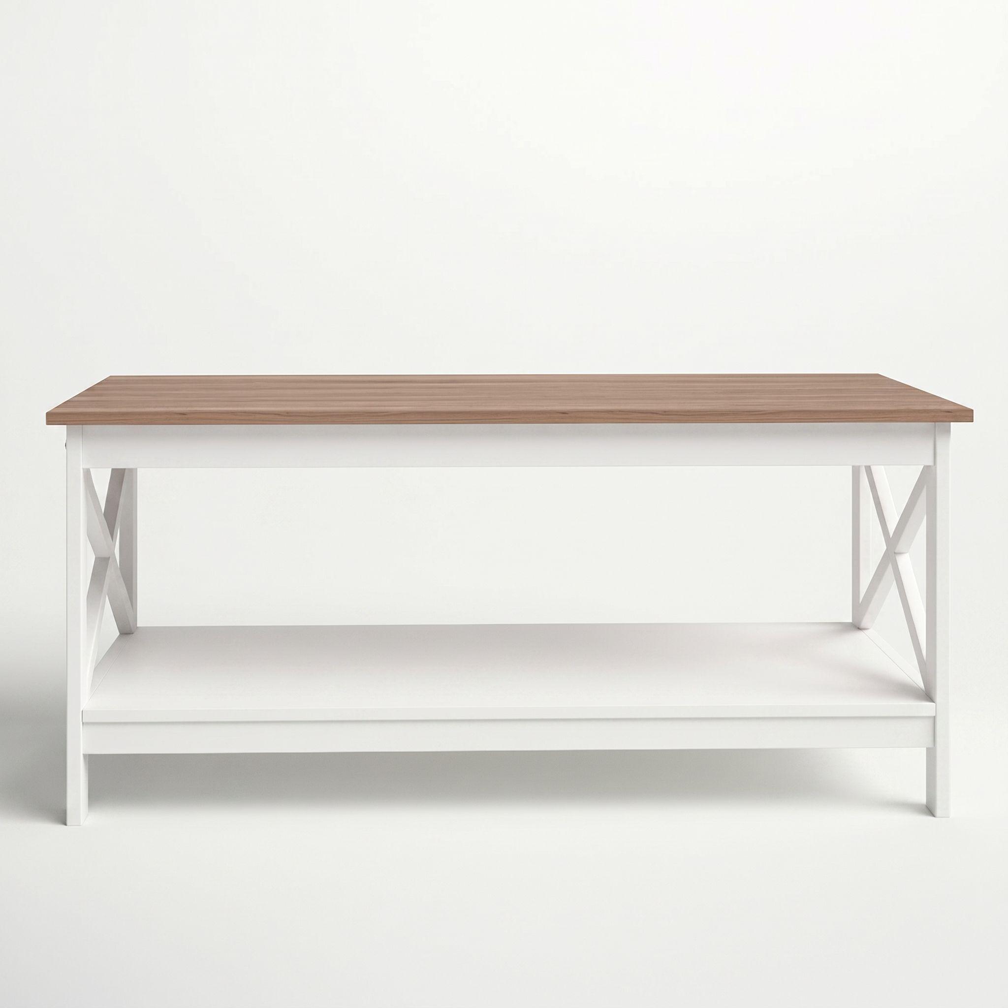 Mesa de Centro Rectangular Blanca Madera Vittoria-4