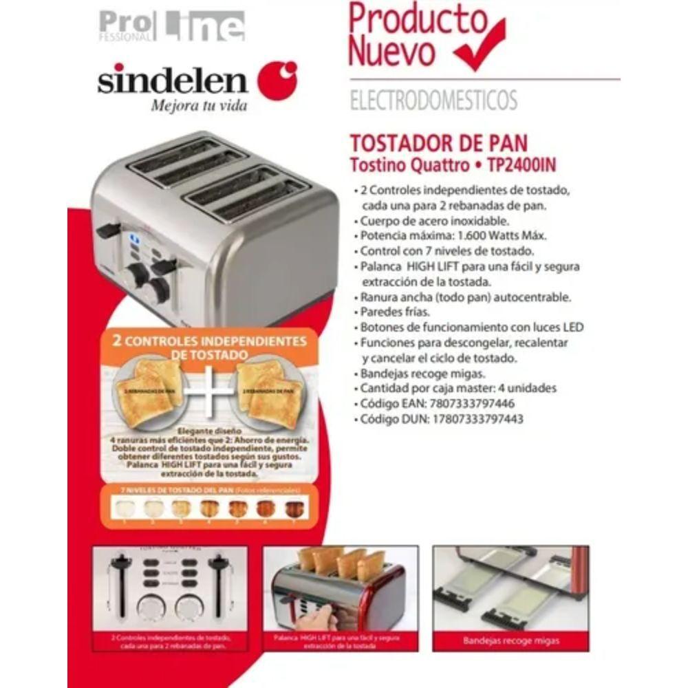Tostador Eléctrico 4 Rebanadas Sindelen TP2400 7 niveles-5