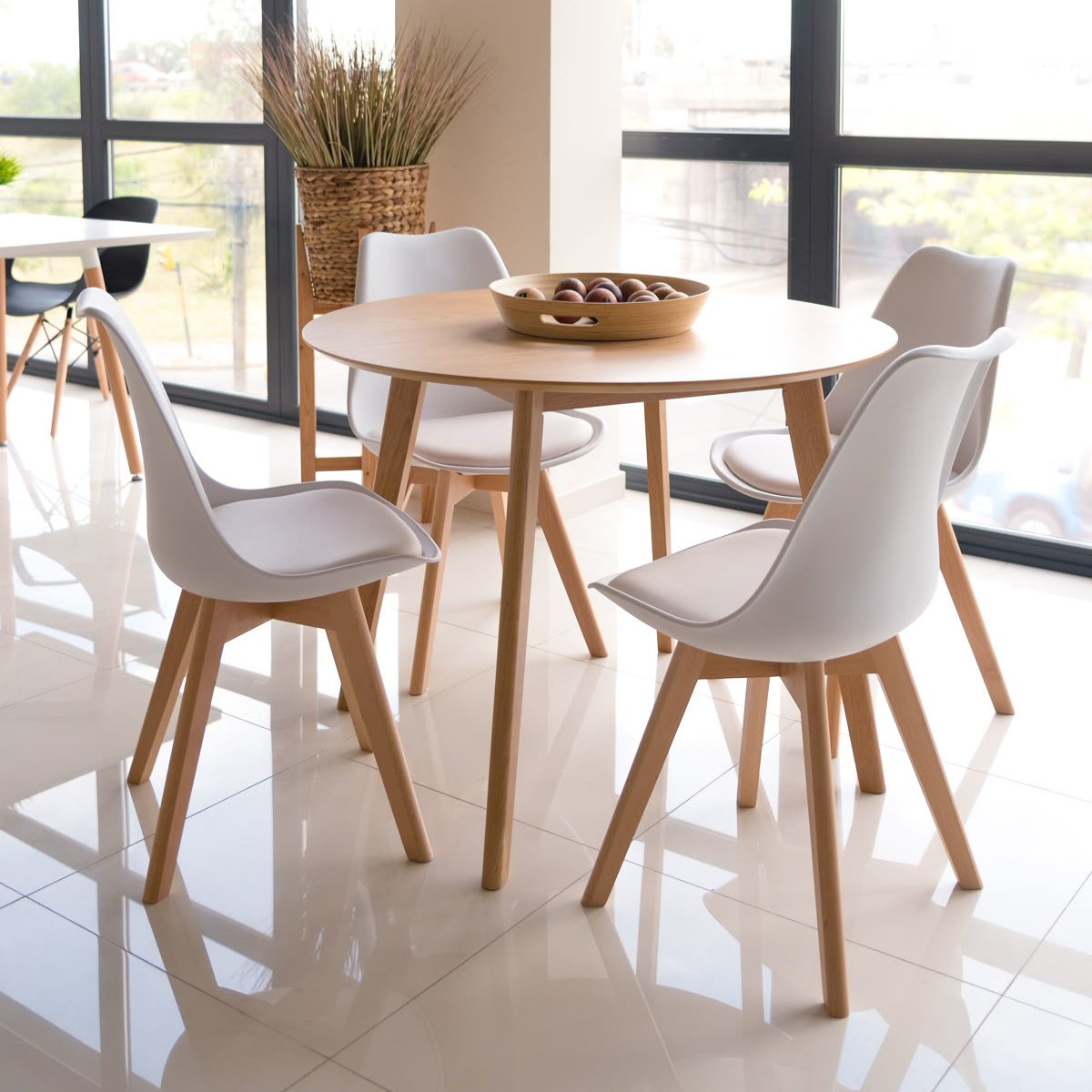 Pack de 4 Sillas Tulip Blanca Acolchada-2