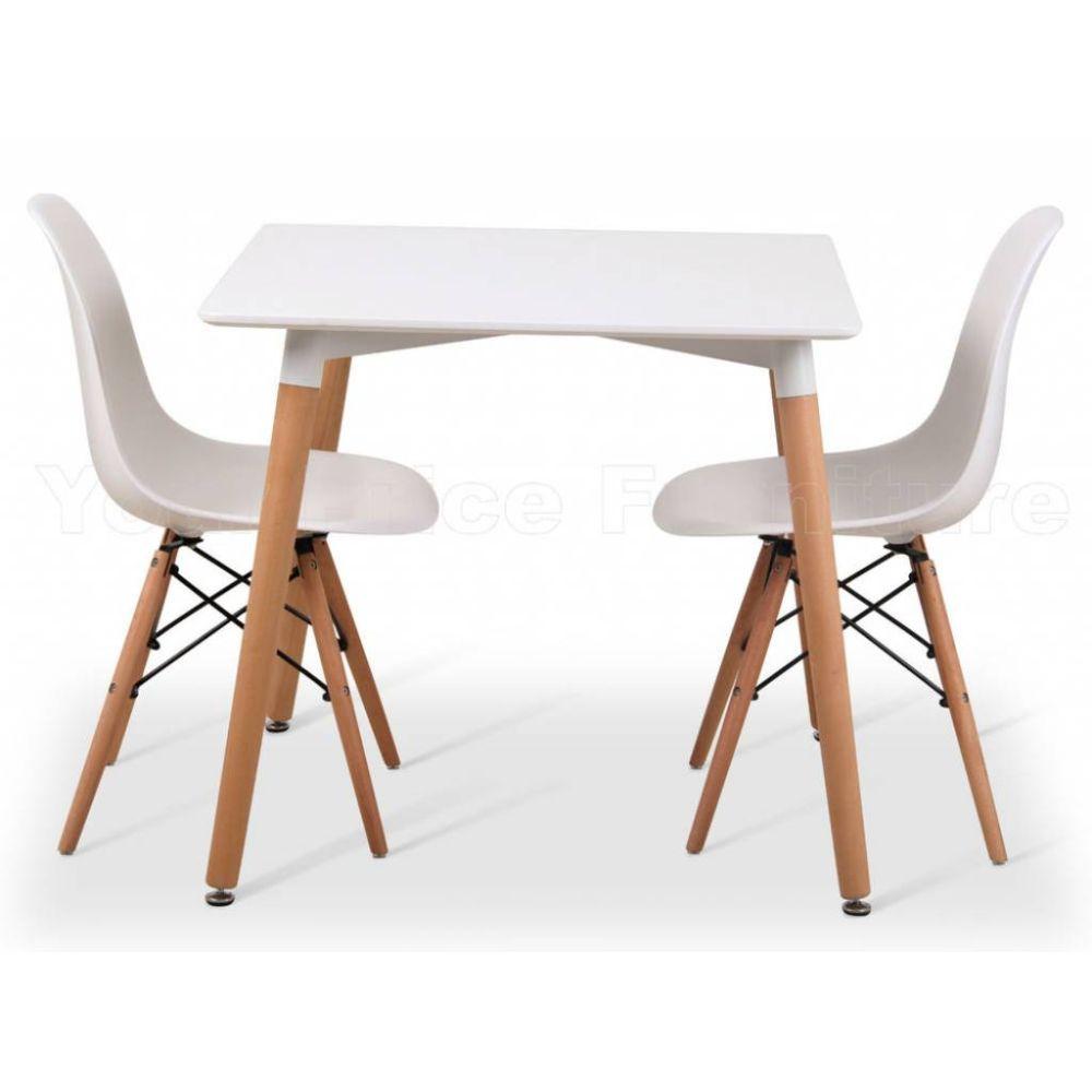 Mesa Eames Cuadrada 80 cm MDF Blanca Spacezat-3