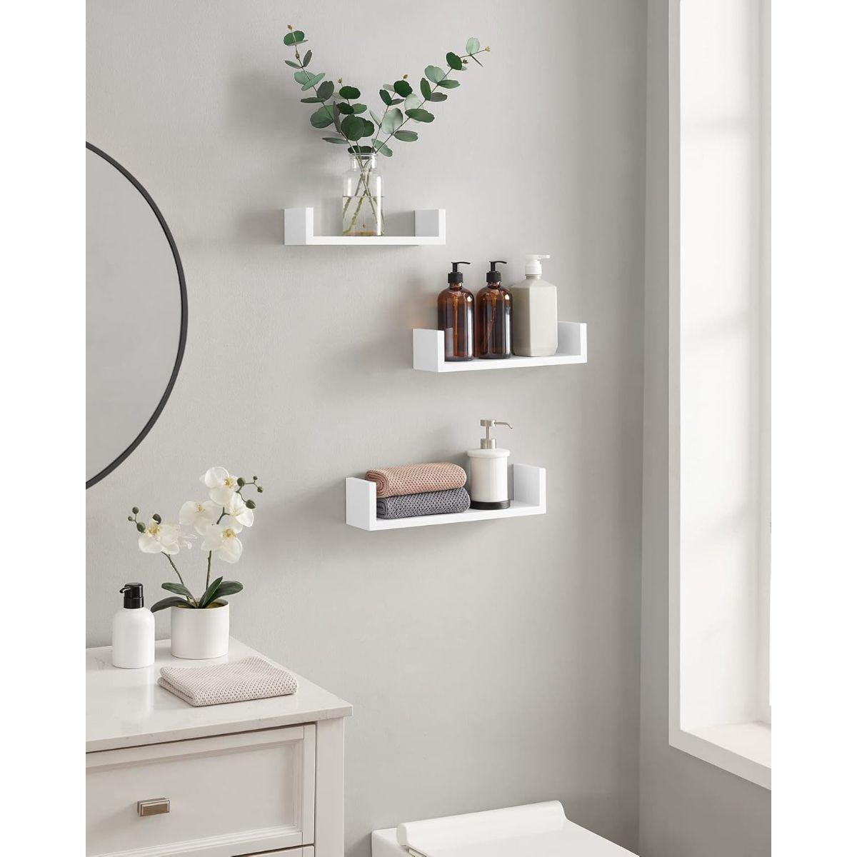 Set 3 Estantes Repisa Pared Corchete Blanco Arendal-4
