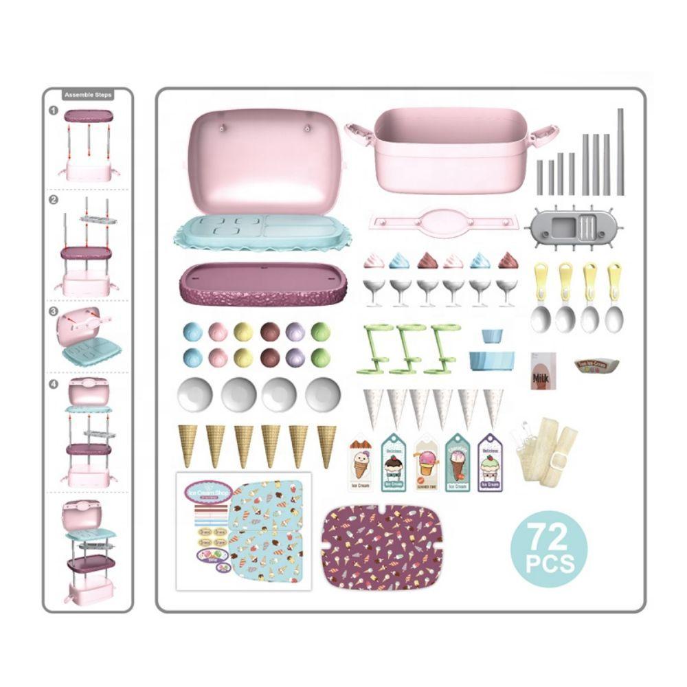 Tienda Helados de Juguete Transportable 3en1 72pcs-2