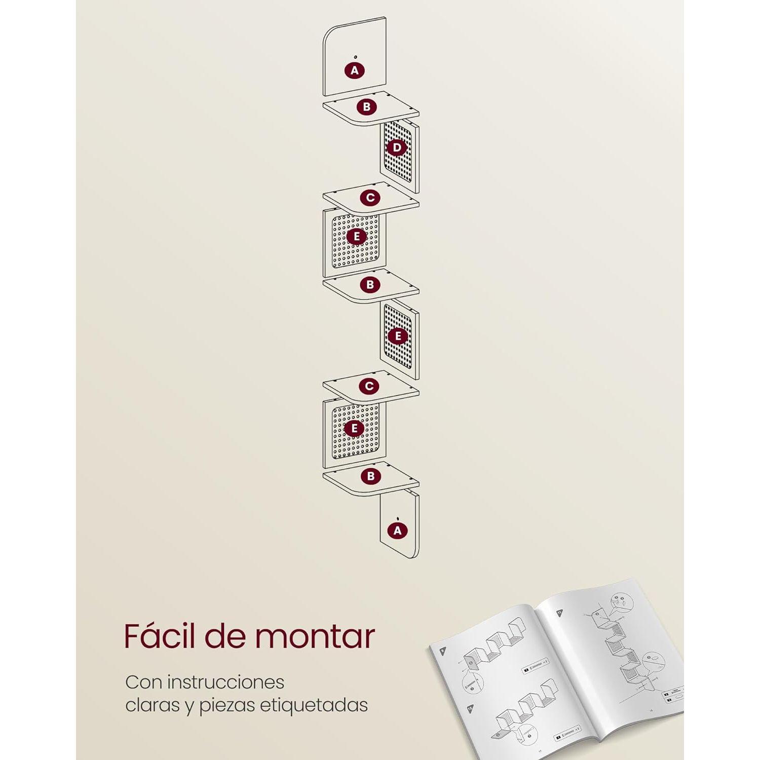 Mueble Estante Esquinero ZigZag Ratán Greve-6