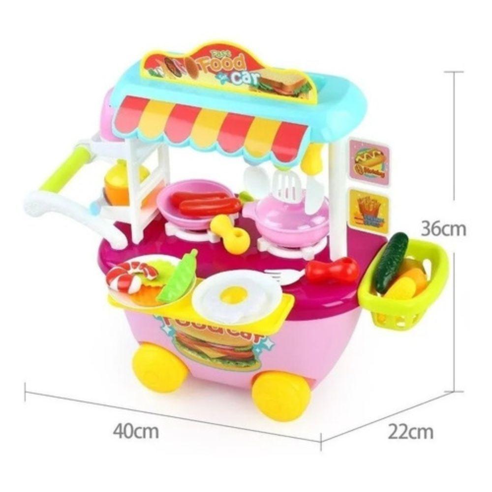 Carrito De Comida De Juguete Con 34 Accesorios-1
