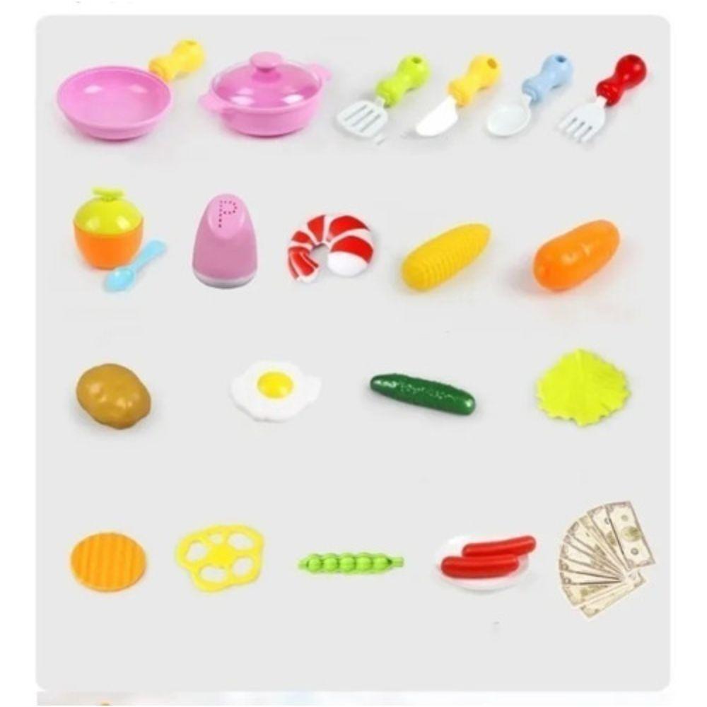 Carrito De Comida De Juguete Con 34 Accesorios-2