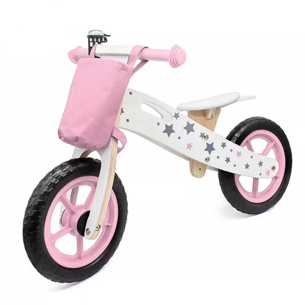 Bicicleta de Aprendizaje Equilibrio Madera Rosada-0