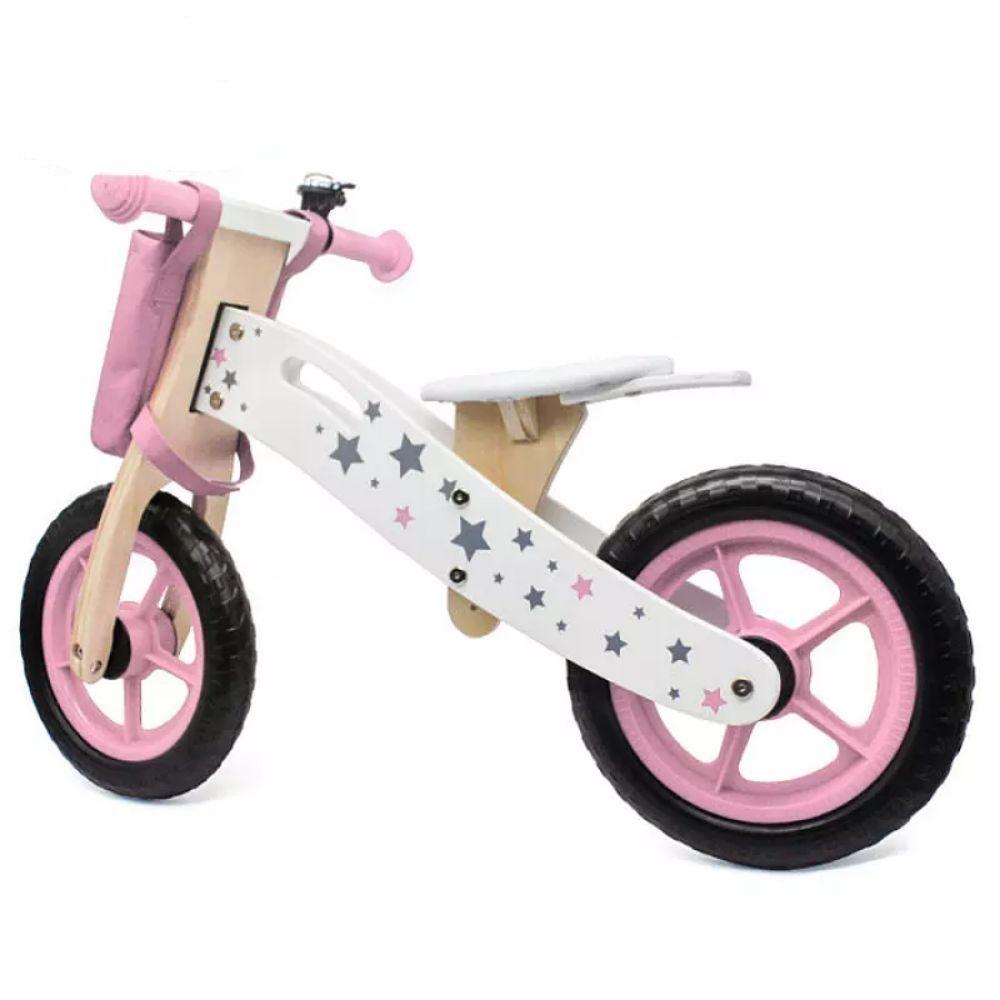 Bicicleta de Aprendizaje Equilibrio Madera Rosada-1