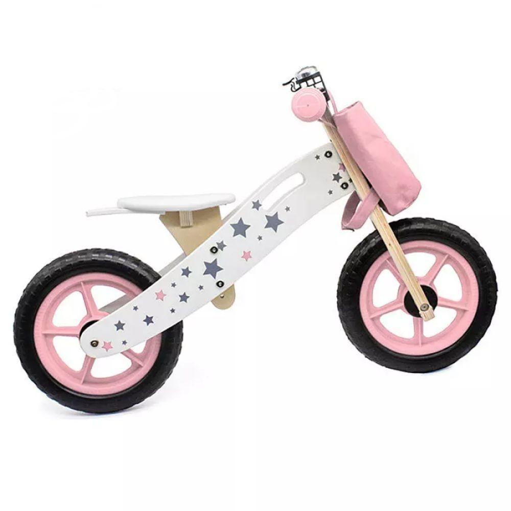 Bicicleta de Aprendizaje Equilibrio Madera Rosada-2