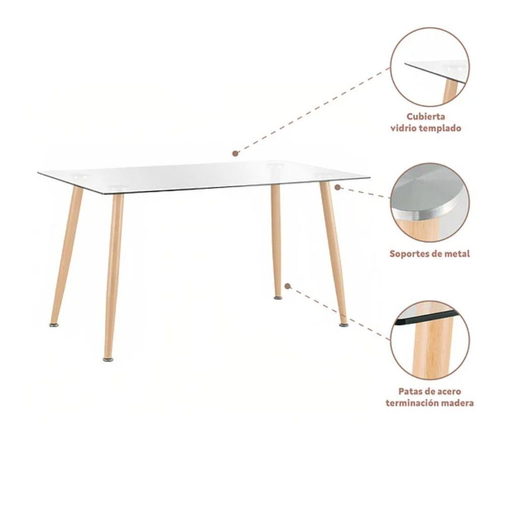 Mesa Rectangular de Vidrio 120x80 cms-3